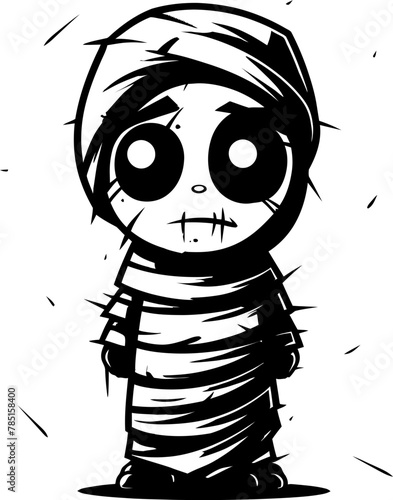 Eerie Elegance Creepy Mummy Logo Design Wrapping Wonders Vintage Mummy Icon