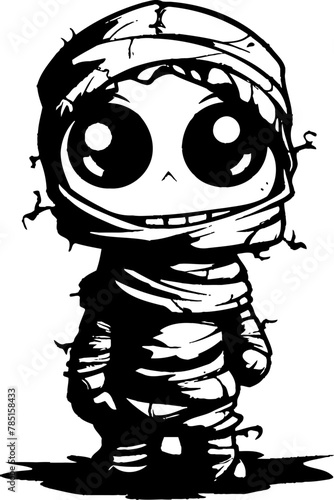 Ancient Affection Cute Creepy Mummy Emblem Nostalgic Nightwalker Vintage Mummy Logo