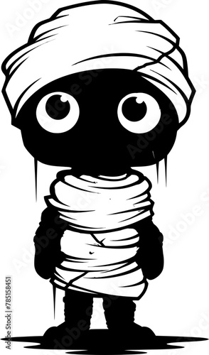 Nostalgic Nightwalker Vintage Mummy Logo Coffin Cuteness Creepy Mummy Vector Symbol