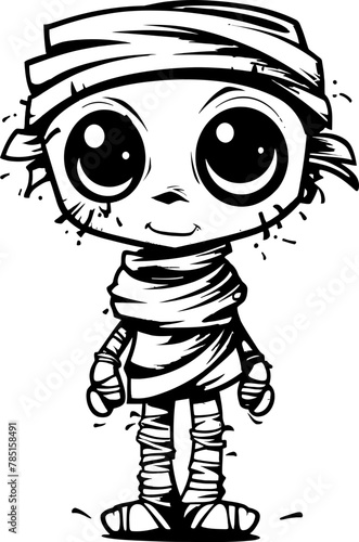 Eerie Elegance Creepy Mummy Logo Design Wrapped Wonders Vintage Mummy Icon
