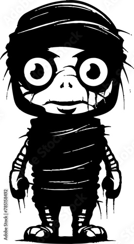Spooky Sweetheart Vintage Mummy Emblem Eerie Elegance Creepy Mummy Logo Design