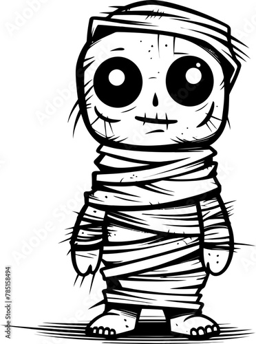 Ancient Affection Cute Creepy Mummy Emblem Nostalgic Nuzzle Vintage Mummy Symbol