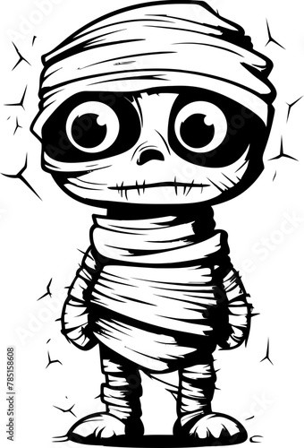 Ancient Affection Cute Creepy Mummy Logo Nostalgic Nightwalker Vintage Mummy Icon