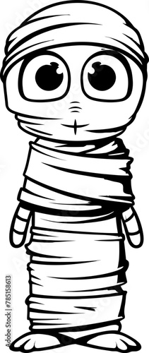 Coffin Cuteness Creepy Mummy Symbol Hauntingly Happy Vintage Mummy Logo Design