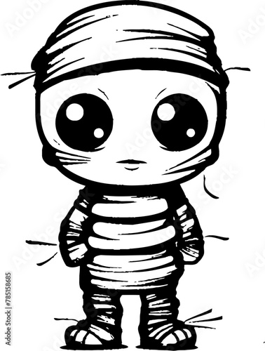 Cryptic Cuteness Cute Creepy Mummy Emblem Wrapped in Wonder Vintage Mummy Logo