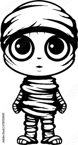 Wrapped in Wonder Vintage Mummy Logo Coffin Cuddles Creepy Mummy Vector Symbol