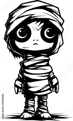 Retro Rot Romance Cute Creepy Mummy Symbol Spooky Sweetheart Vintage Mummy Emblem