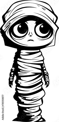 Eerie Elegance Creepy Mummy Vector Symbol Wrapping Wonders Vintage Mummy Emblem