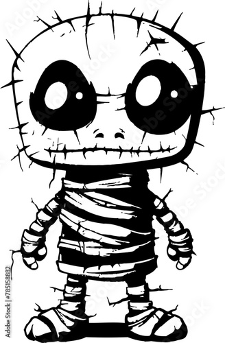 Quirky Coffin Cutie Creepy Mummy Logo Tomb Tenderness Vintage Mummy Vector Symbol