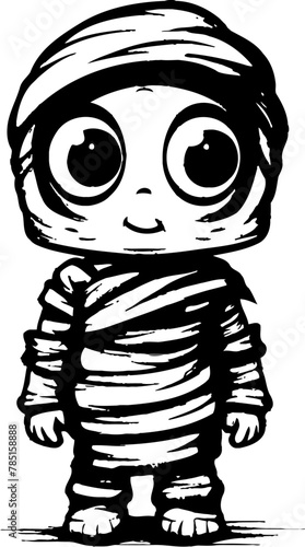 Ghoulishly Grinning Retro Mummy Symbol Darling Dread Cute Mummy Vector Logo