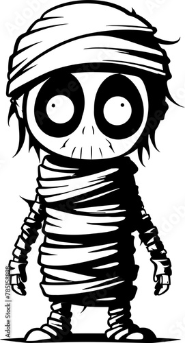 Nostalgic Nightwalker Vintage Mummy Icon Coffin Cuteness Creepy Mummy Symbol