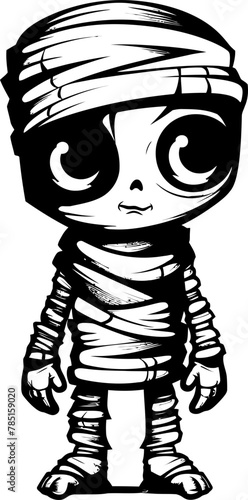 Eerie Elegance Vintage Mummy Symbol Ancient Affection Cute Mummy Emblem