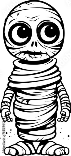 Wrapping Wonders Cute Creepy Mummy Icon Eerie Elegance Vintage Mummy Symbol