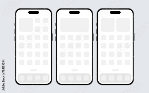 Phone mockup, Smatphone temlate, Telephone app mock, Mobile shape, Simple mobilephone mock up