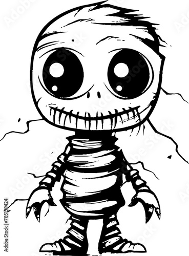 Classic Cadaver Cuddle Cute Mummy Vector Logo Vintage Wrap Warmth Creepy Mummy Emblem