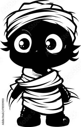 Retro Rot Romance Creepy Mummy Icon Design Quaint Coffin Cutie Vintage Mummy Symbol