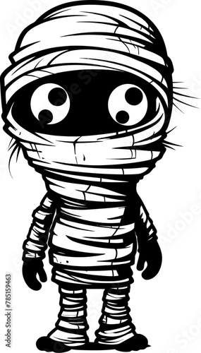 Retro Rattle Romance Creepy Mummy Icon Design Quirky Coffin Cuddle Vintage Mummy Symbol