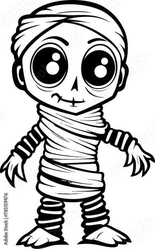 Retro Shroud Sweetheart Cute Mummy Icon Design Darling Dust Darling Vintage Mummy Symbol