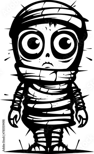 Darling Dust Darling Vintage Mummy Symbol Cryptic Cuddle Companion Creepy Mummy Vector Logo