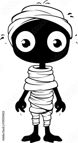Creepy Cutie Charm Cute Mummy Vector Logo Vintage Tomb Tender Creepy Mummy Emblem