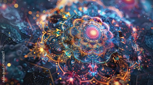 AI generated illustration of the serenity of this elaborate mandala artwork
