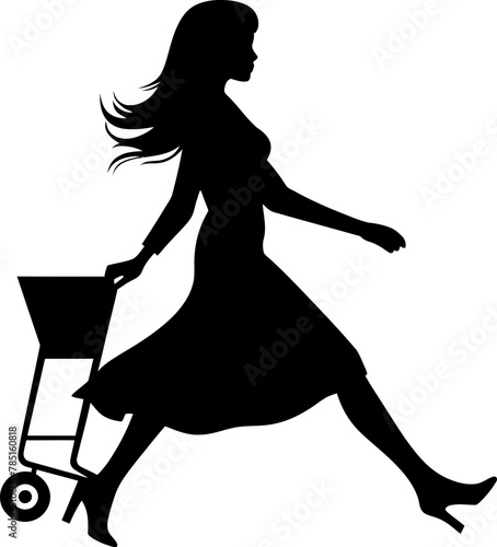 Couture Carrier Cruise Shopping Cart Emblem Haute Hauler Hues Woman with Trolley Design