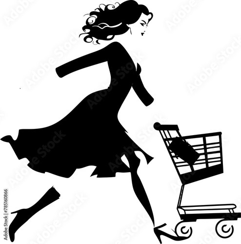 Vogue Vagabond Ventures Shopping Cart Symbol Street Smart Styles Woman with Trolley Logo