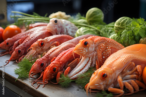 Cuttlefish on a fresh fish market