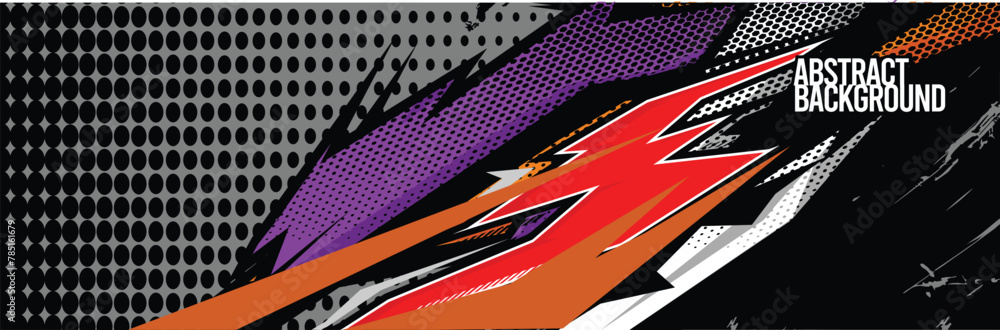 Branding Car Decal Wrap Design. Abstract Striped Racing Background Kit for Vehicles - Vector Graphics Branding Car Decal Wrap Design. Abstract Striped Racing Background Kit for Vehicles - Vector Graphics