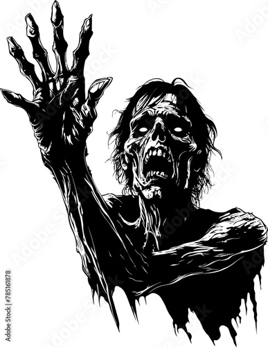 Ghastly Grip Vector Logo Design with Zombie Hands Nightmarish Nip Iconic Zombie Hands Symbol