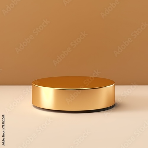 Gold minimal background with cylinder pedestal podium for product display presentation mock up in 3d rendering illustration vector design © GalleryGlider