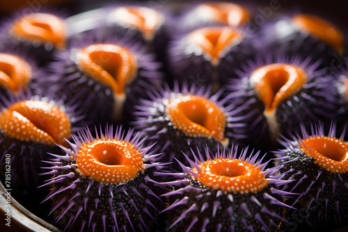 Sea urchin on a fresh fish market