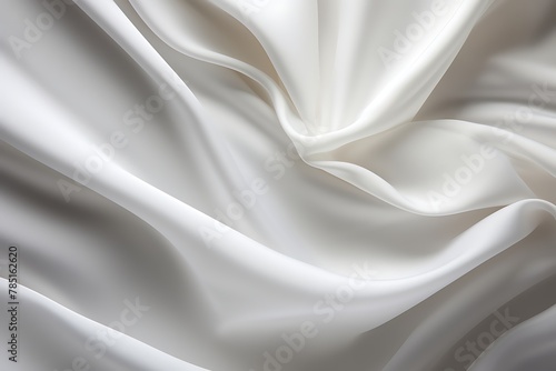 Obraz na płótnie Rippled White Silk Satin Fabric Texture Background w salonie