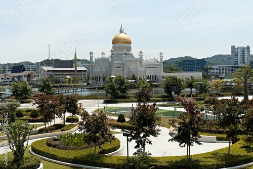 View of Masjid Omar Ali Saifuddien mosque in Bandar Seri Begawan, the capital of Brunei Darussalam. Borneo island. Asia. photo