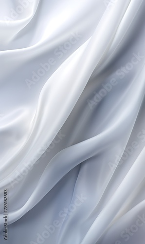 Rippled White Satin Fabric Texture Background
