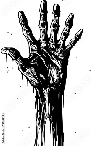 Unearthly Claws Logo Design Featuring Zombie Hands Ghostly Grasp Vector Icon of Zombie Hands