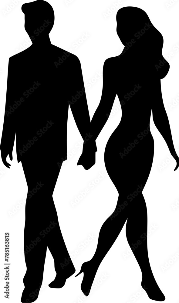 Serenity Stroll Symbol of Tranquil Togetherness Hand in Hand Affinity Emblematic Vector Logo