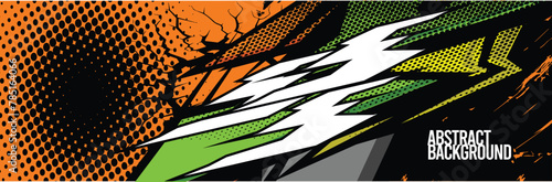 Branding Car Decal Wrap Design. Abstract Striped Racing Background Kit for Vehicles - Vector Graphics