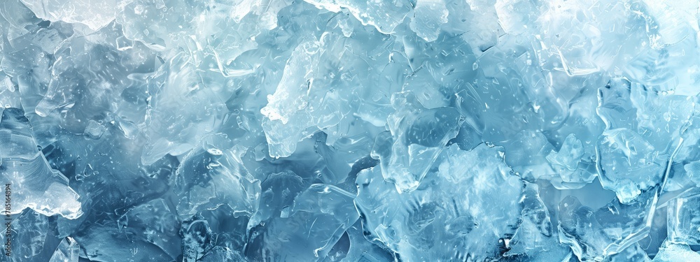 Icy facade. Shimmering surface of ice with delicate, intricate frost patterns for serene setting Icy facade. Shimmering surface of ice with delicate, intricate frost patterns for serene setting