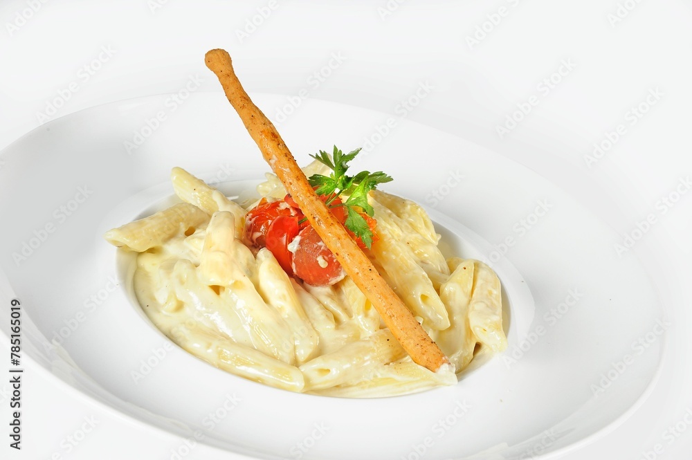 Closeup shot of delicious penne pasta Closeup shot of delicious penne pasta