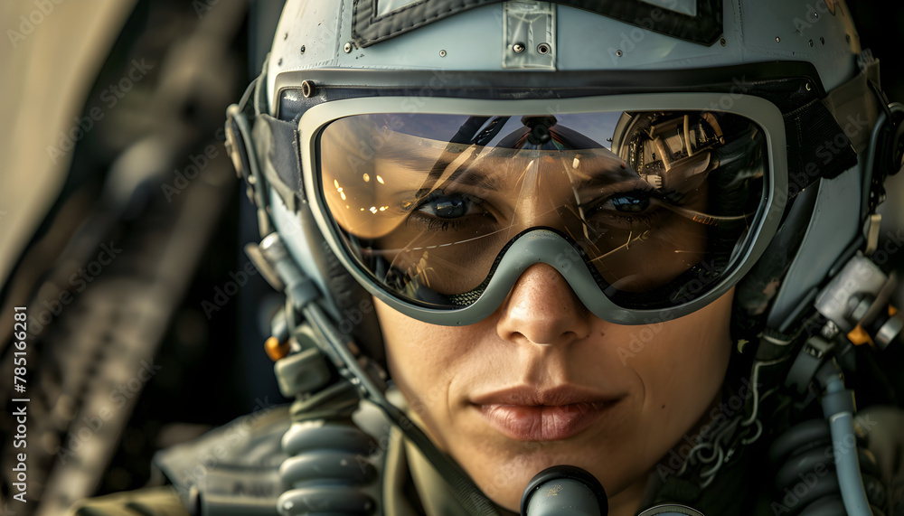 A female fighter jet pilot A female fighter jet pilot