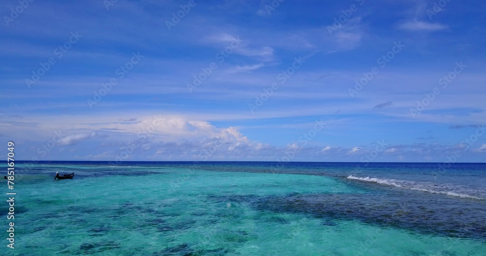Aerial beautiful view of sea with emerald water Aerial beautiful view of sea with emerald water