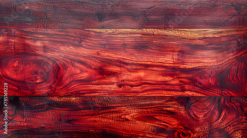 Vibrant cherry red stained wood texture with a high gloss finish. Rich and elegant backdrop for luxurious design and upscale decor photo