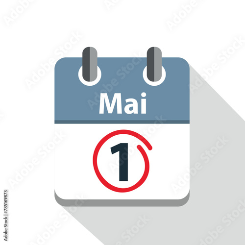 simple calendar icon 1th may labor day vector illustration