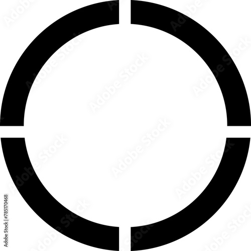 Segmented circle icons isolated on a transparent background. Various number of sectors divide the circle on equal parts. Black thin outline graphics, circle sector for visualization of infographic.