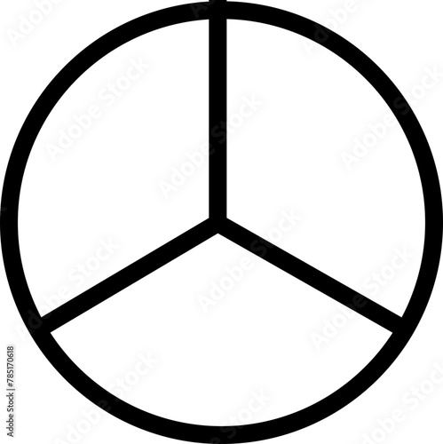Segmented circle icons isolated on a transparent background. Various number of sectors divide the circle on equal parts. Black thin outline graphics, circle sector for visualization of infographic.