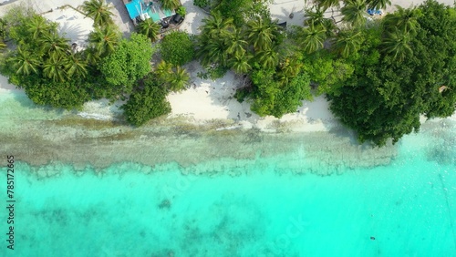Aerial view of a beautiful landscape in the Maldives