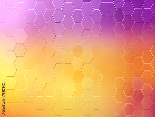 Lavender and yellow gradient background with a hexagon pattern in a vector illustration