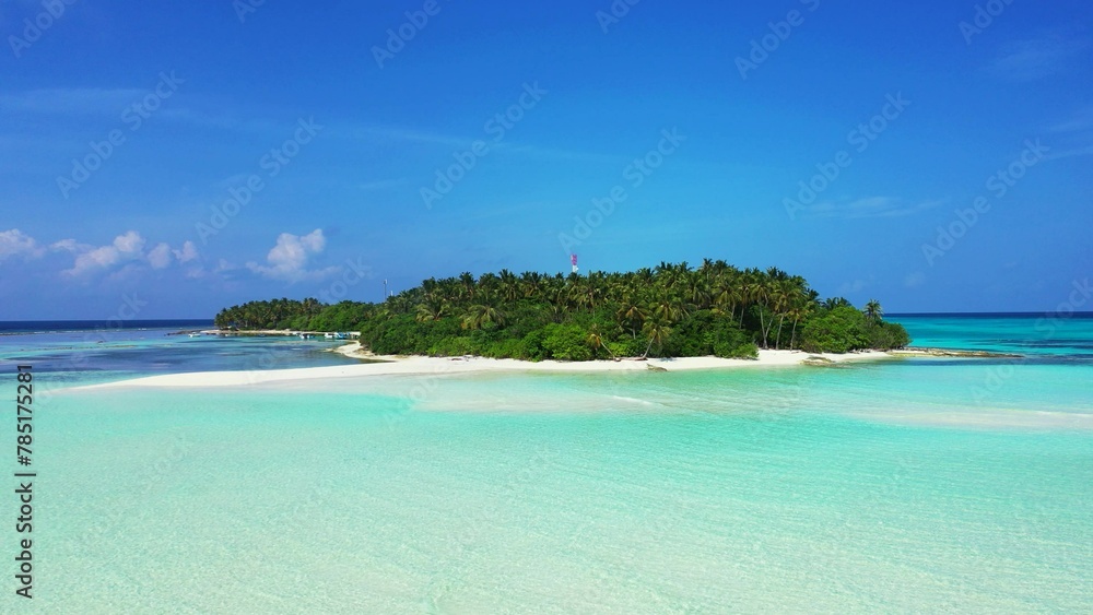 Beautiful shot of a tropical island in the azure ocean
