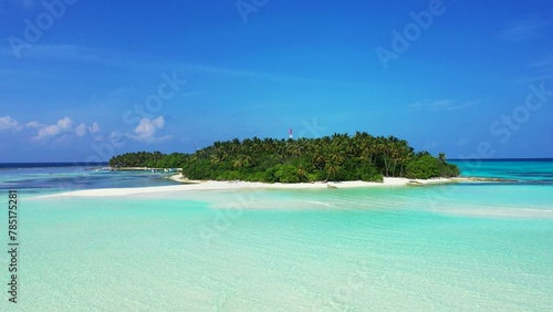 Beautiful shot of a tropical island in the azure ocean